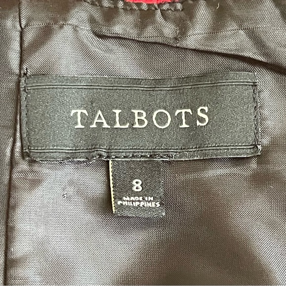 Talbots - Red & Black Large Check Houndstooth Wool Blend Skirt - Size: 8 - Picture 7 of 8